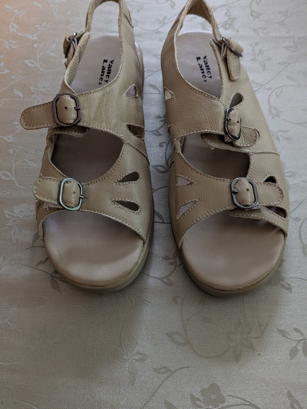 Comfort Sandals with Adjustable Buckles - Beige